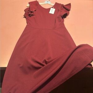 Elegant Burgundy Dress